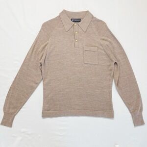 Vintage 60s 70s Puritan Men's Sweater Collar Button Up Long Sleeve Size Large